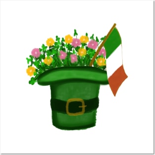 St. Patrick’s Day Hat With Flowers Posters and Art